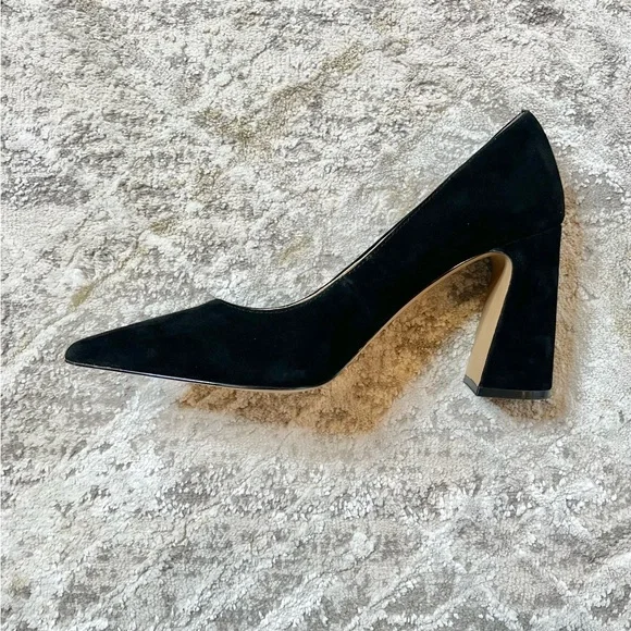 Vince Camuto Black Suede Block Heel Pumps – Size 10M / EU 41.5 - Picture 3 of 13